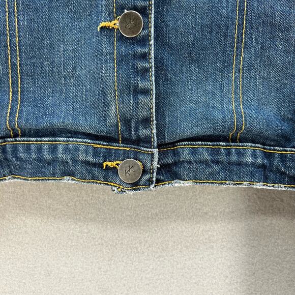Karen Kane Denim Jean Jacket Women's Size M Blue Long Sleeve Casual Normcore - Picture 6 of 11